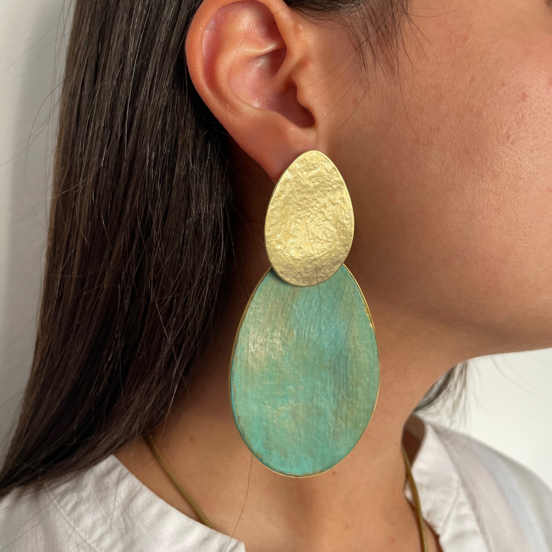 Pendientes Bronze green oxidiza