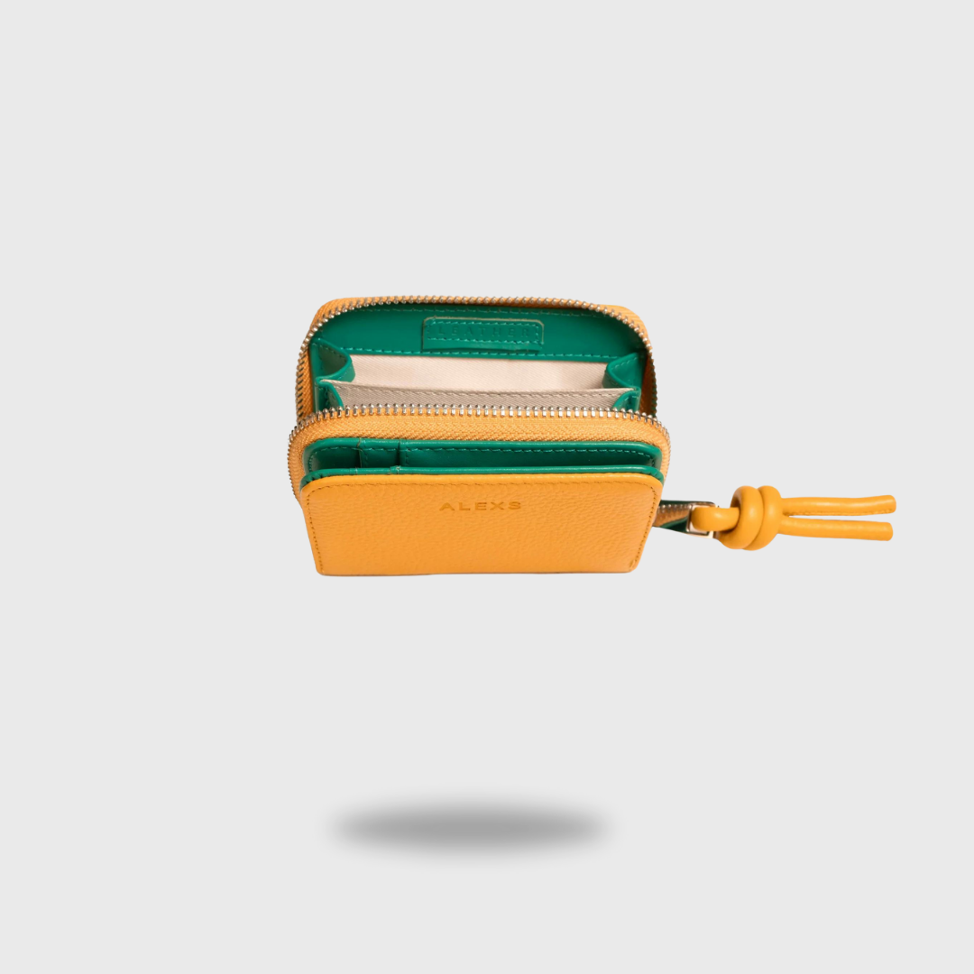 Cartera Amarillo/Turquesa Tirador nudo