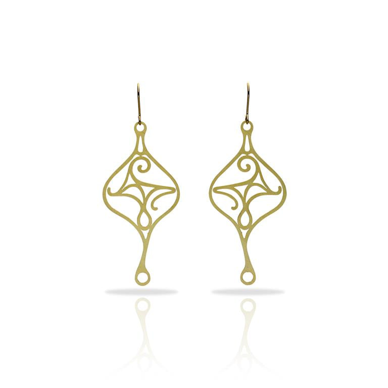 Pendientes Lira baño oro