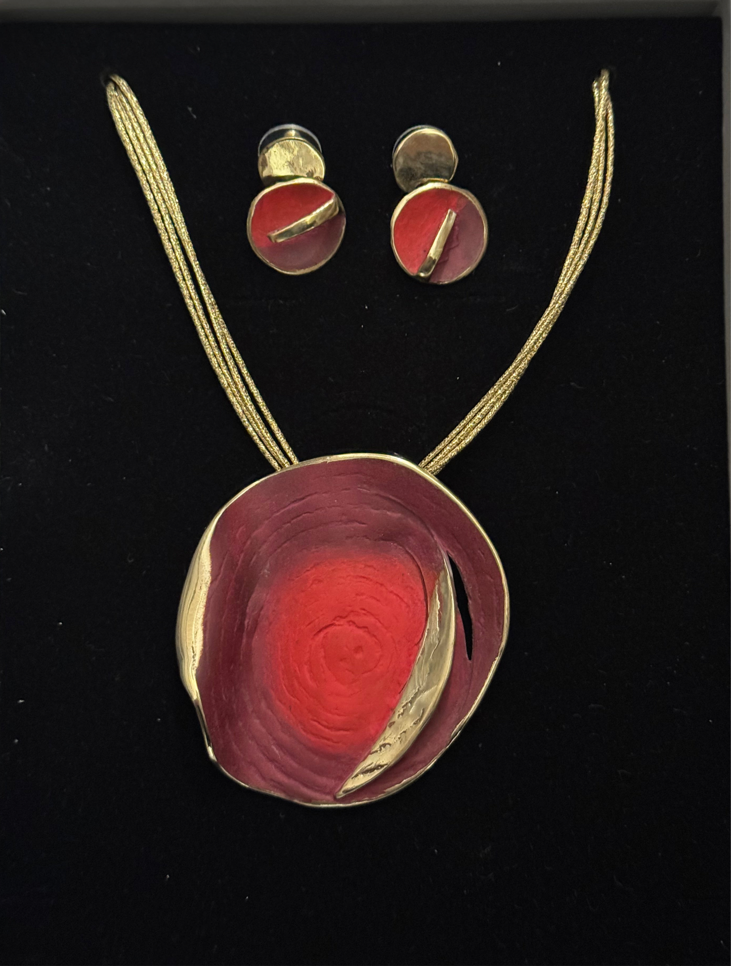 Colgante bronce bicolor granate