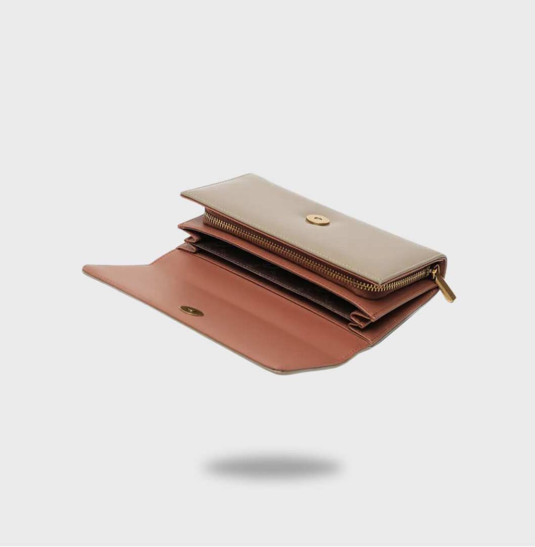 WOMEN'S WALLET WITH EXTERNAL GAUZE