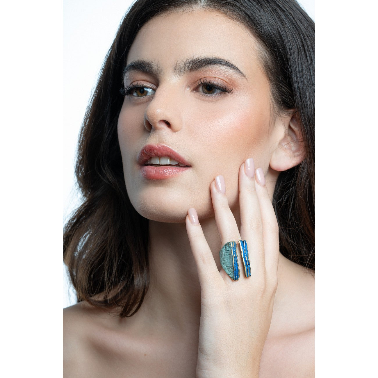 Anillo al viento verde azul