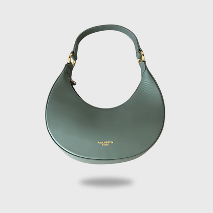 Bolso Moon - Bolso de mano media luna en piel verde pastel