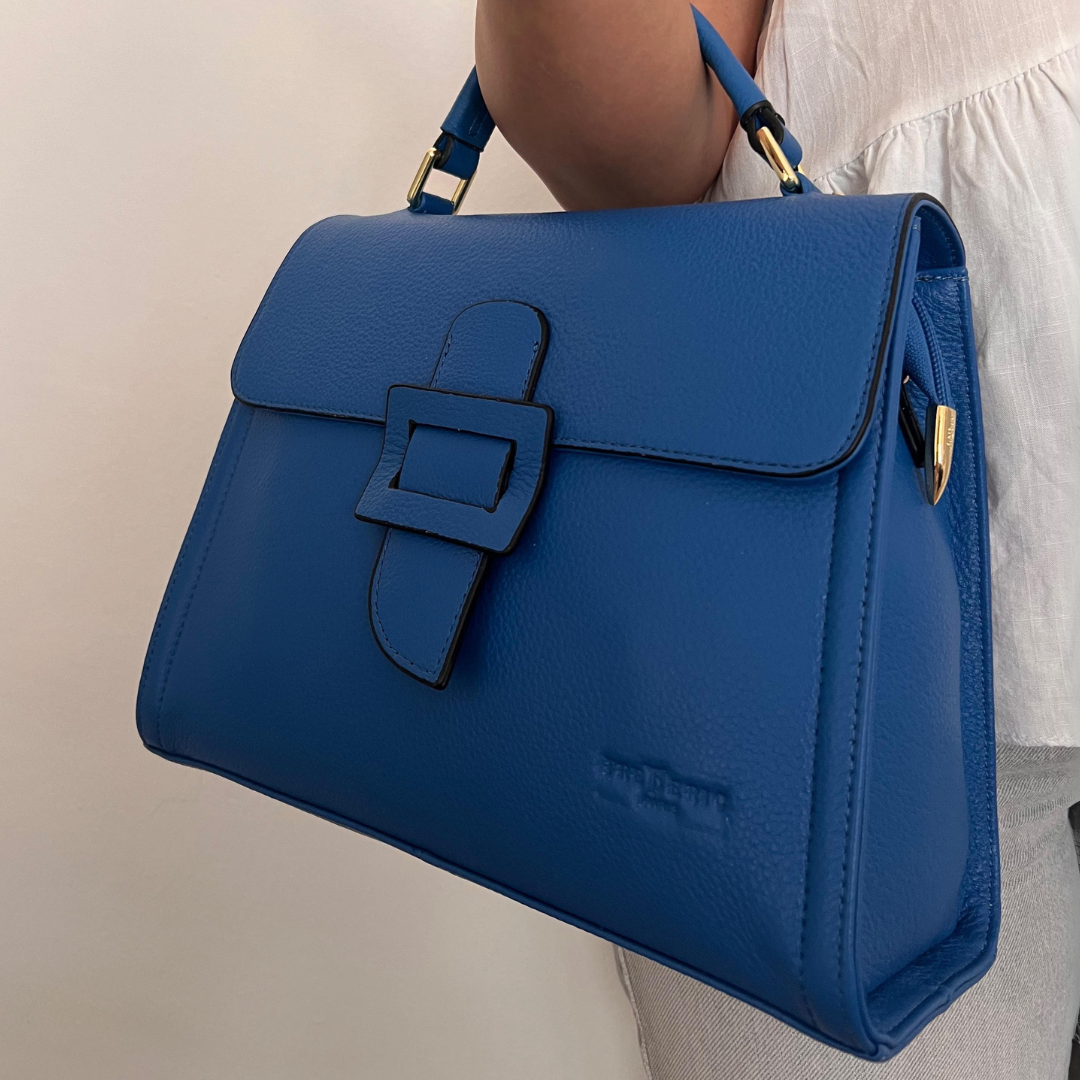 Bolso de piel - Azul Zafiro