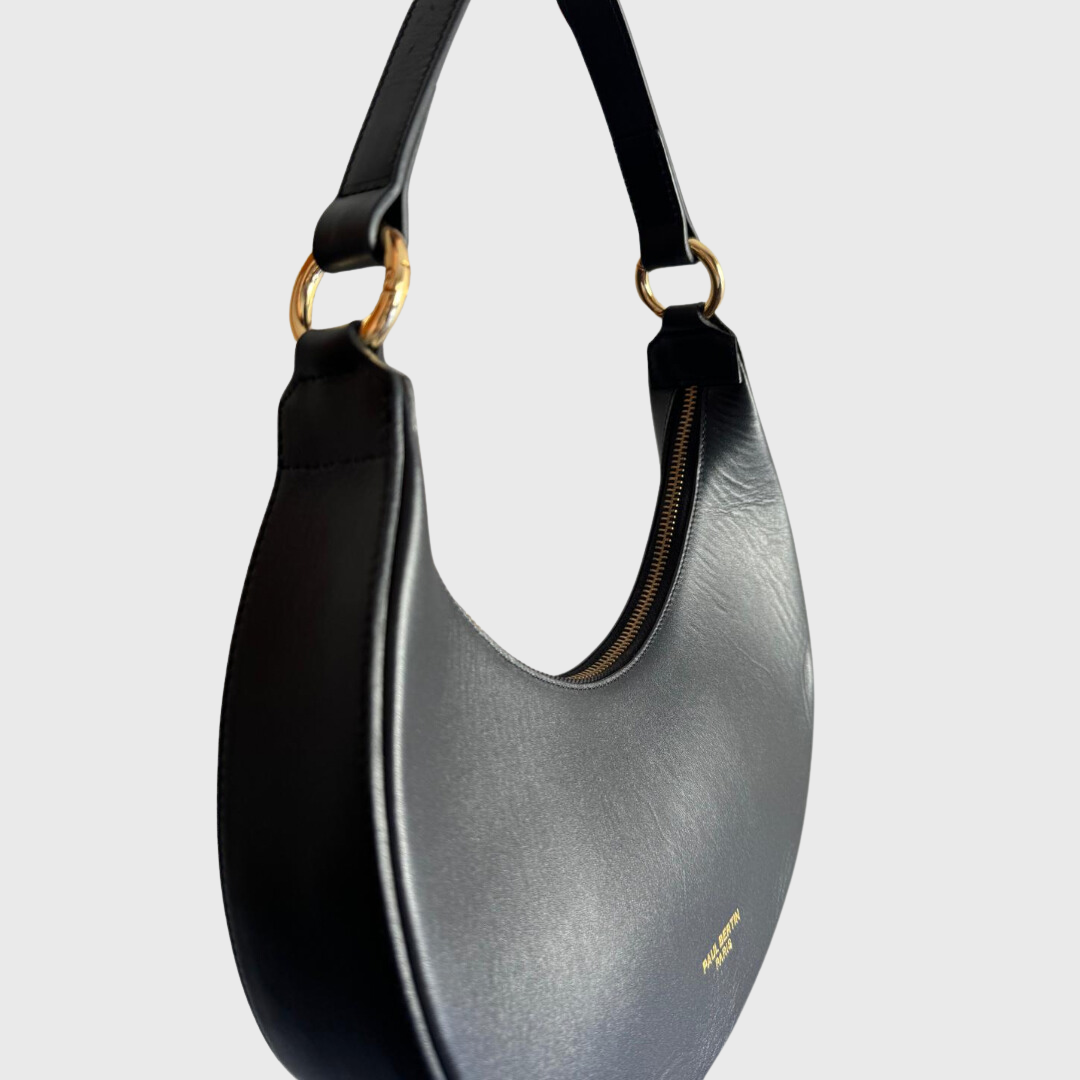 Bolso Moon - Bolso de mano media luna en piel negra