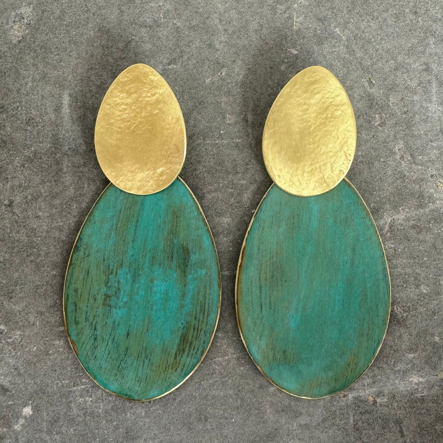 Pendientes Bronze green oxidiza