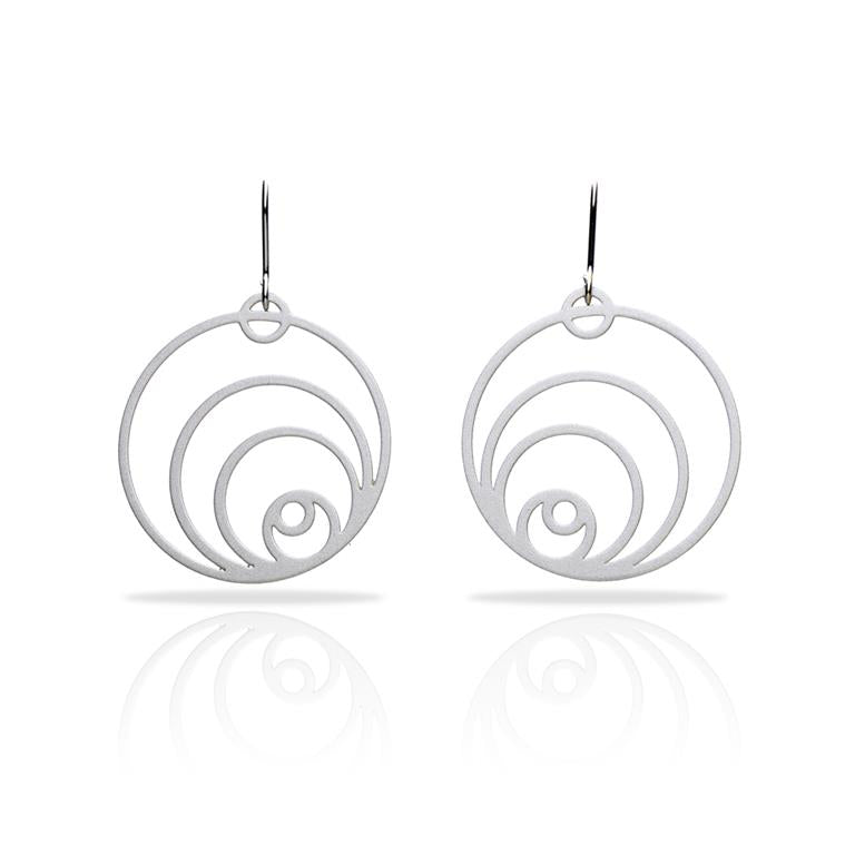 Pendientes Cosmos baño plata