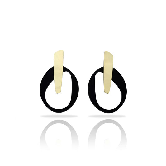 Pendientes K-TOO MUCH nova negro baño oro