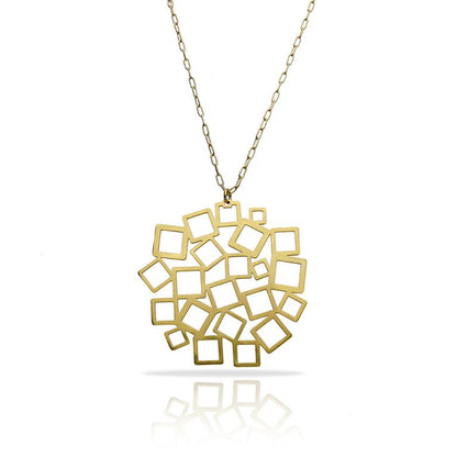 Colgante Largo Cuadrado al cuadrado baño Oro