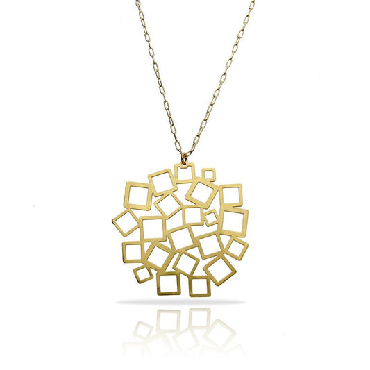 Colgante Largo Cuadrado al cuadrado baño Oro