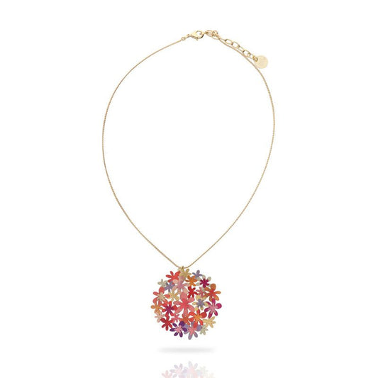 Colgante corto Bouquet Naranja baño oro