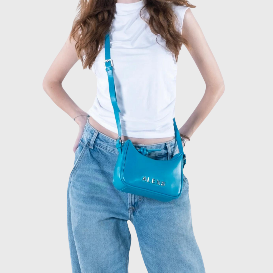 Bolso MINI Doble asa Azul cian