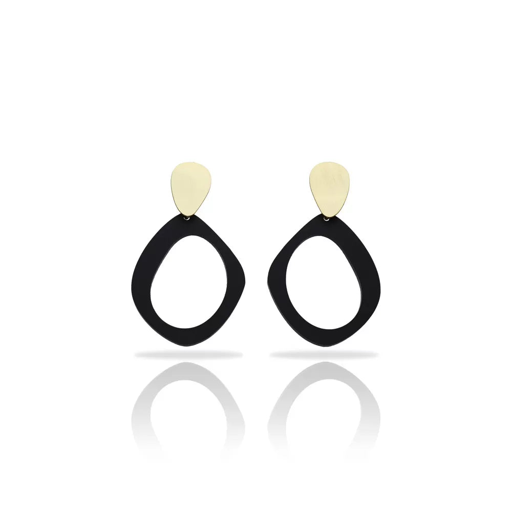 Pendientes K-TOO MUCH nova negro baño oro