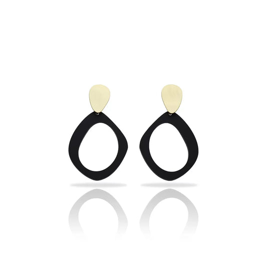 Pendientes K-TOO MUCH nova negro baño oro