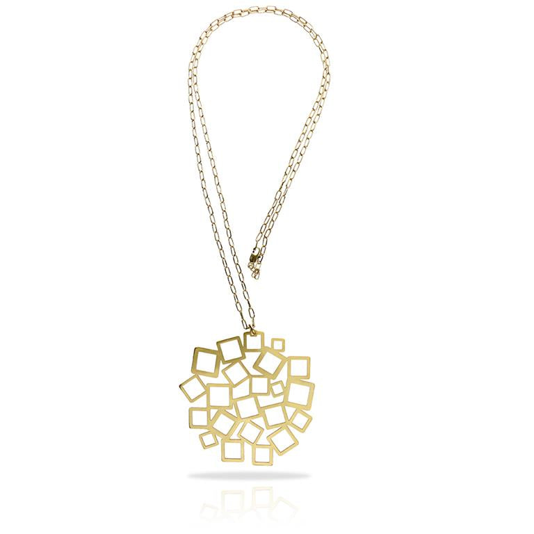Colgante Largo Cuadrado al cuadrado baño Oro