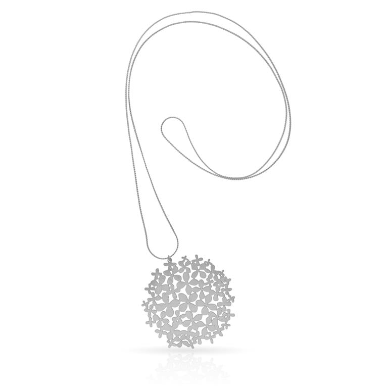 Colgante Largo Hortensia baño Plata