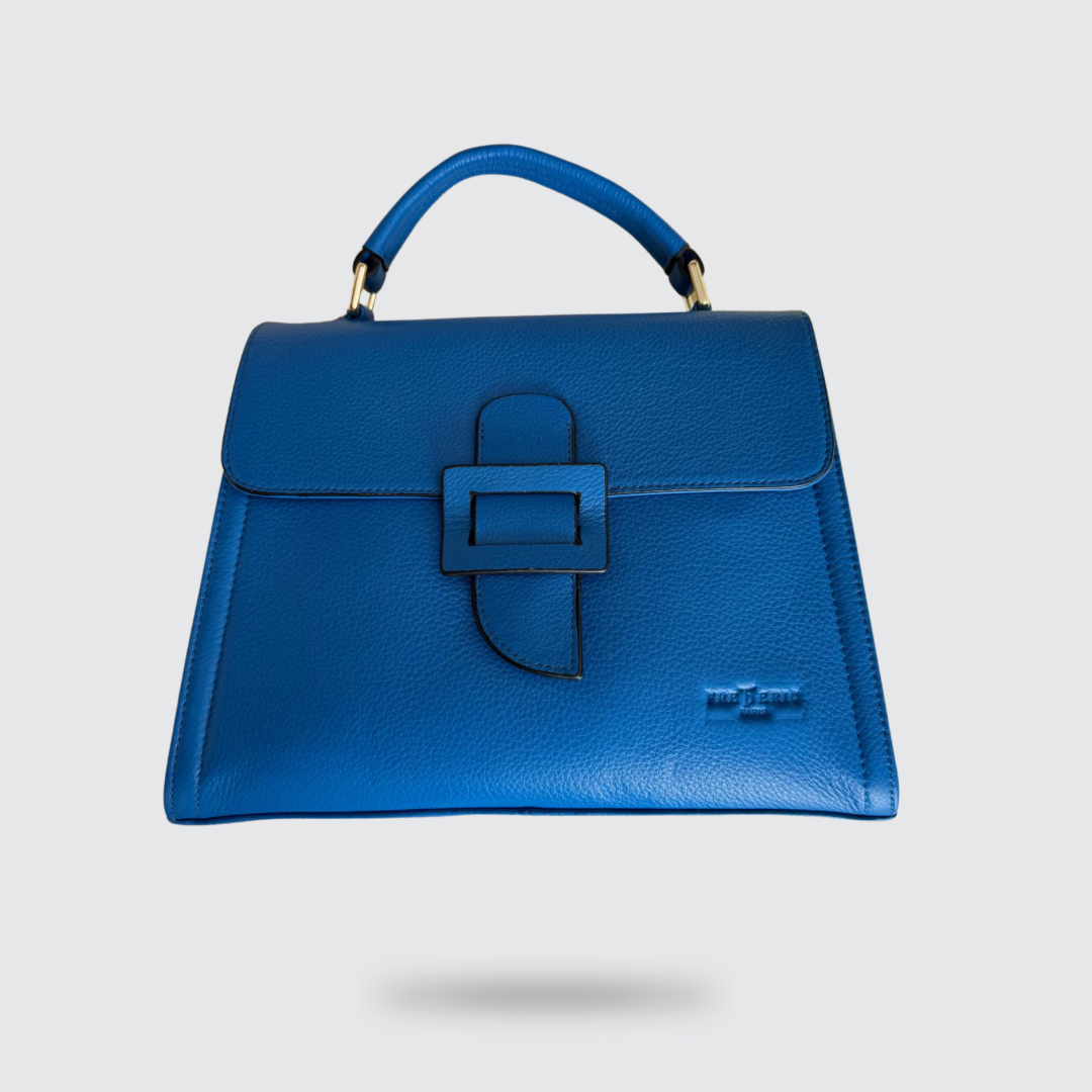 Bolso de piel - Azul Zafiro