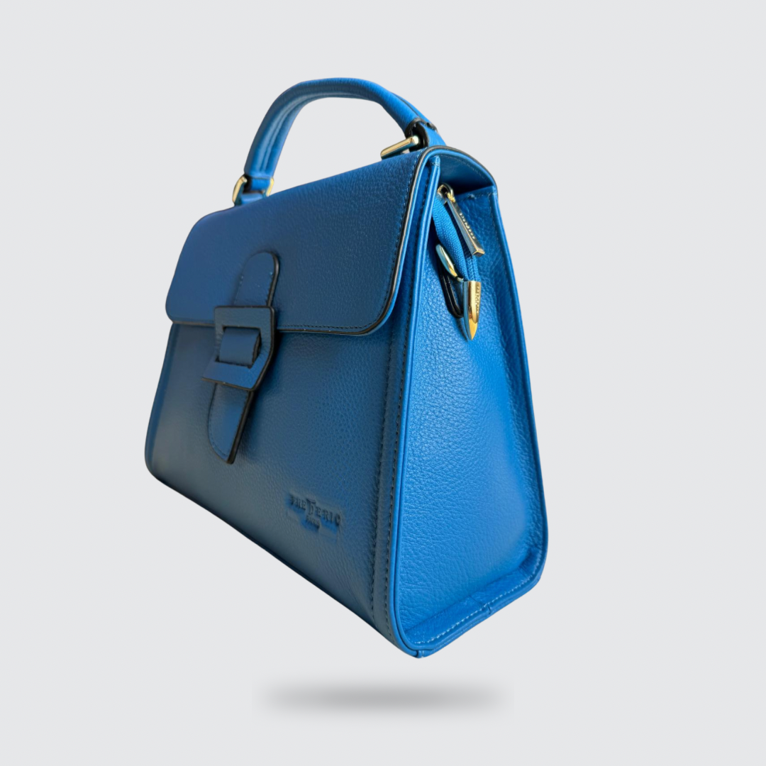 Bolso de piel - Azul Zafiro