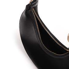 Bolso Moon - Bolso de mano media luna en piel negra